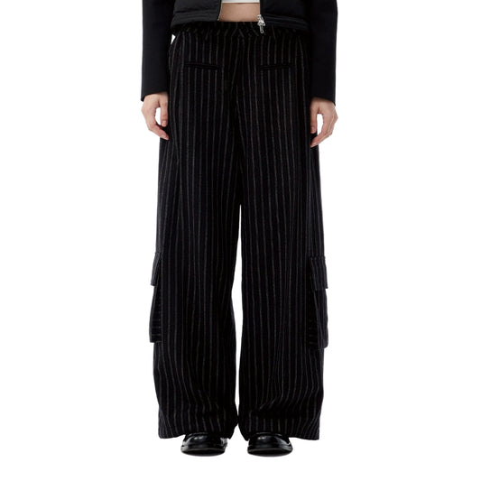 Striped Woolen Cargo pants