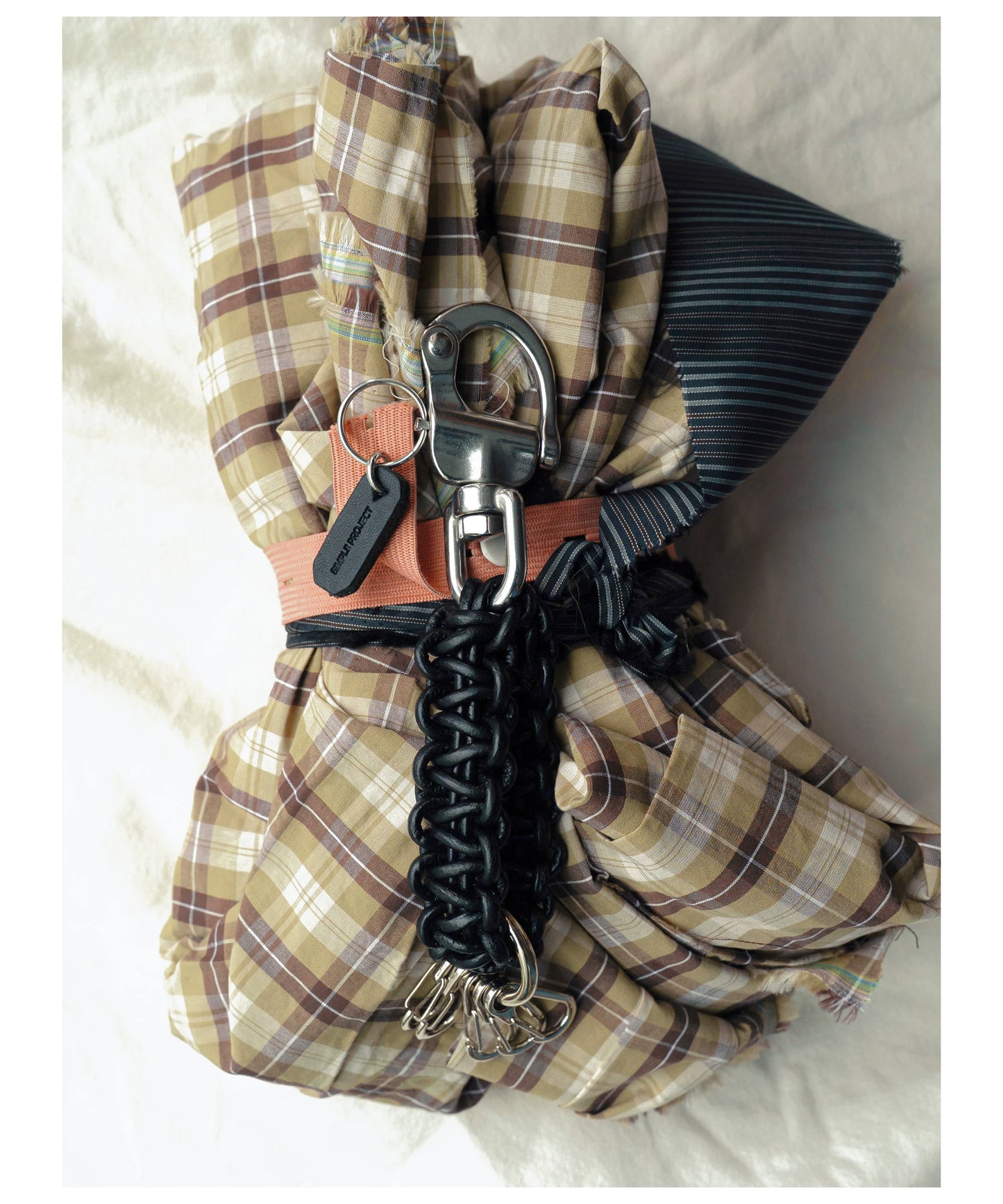 Braided leather keychain