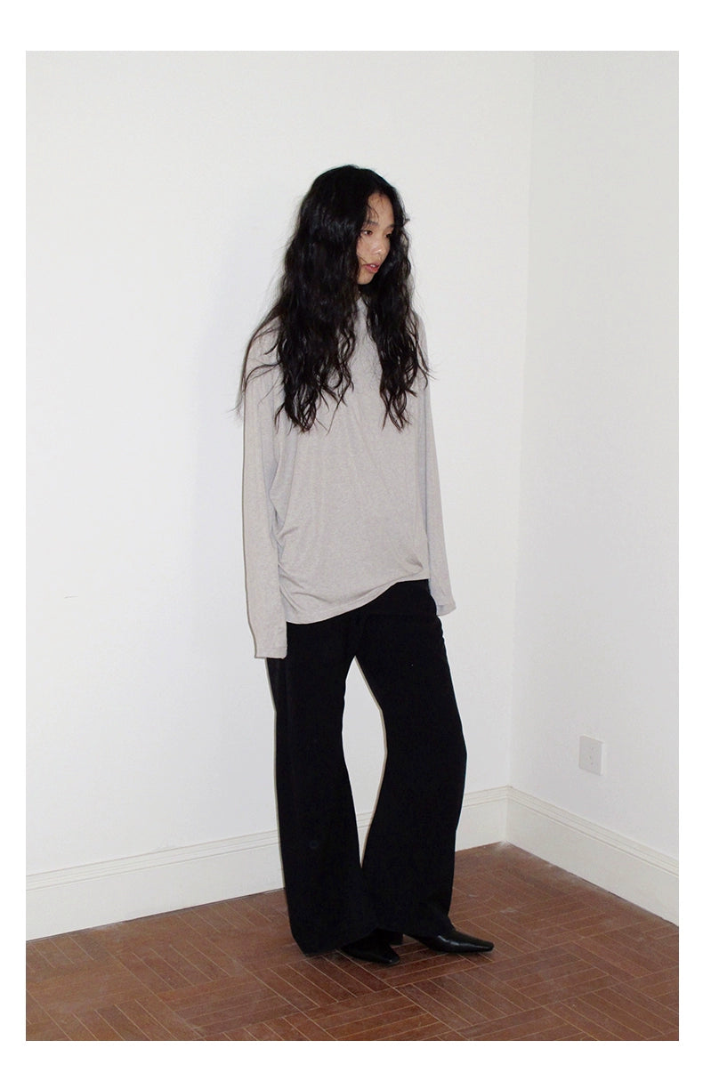 Tencel Wool Spiral Long Sleeve T-shirt