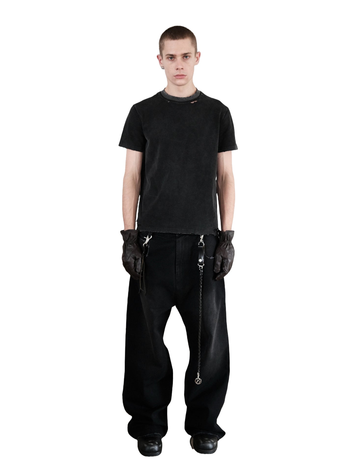 Washed Distressed Slim Fit T-Shirt