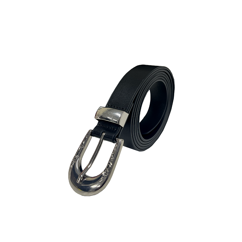 Silver buckle carved Belt
