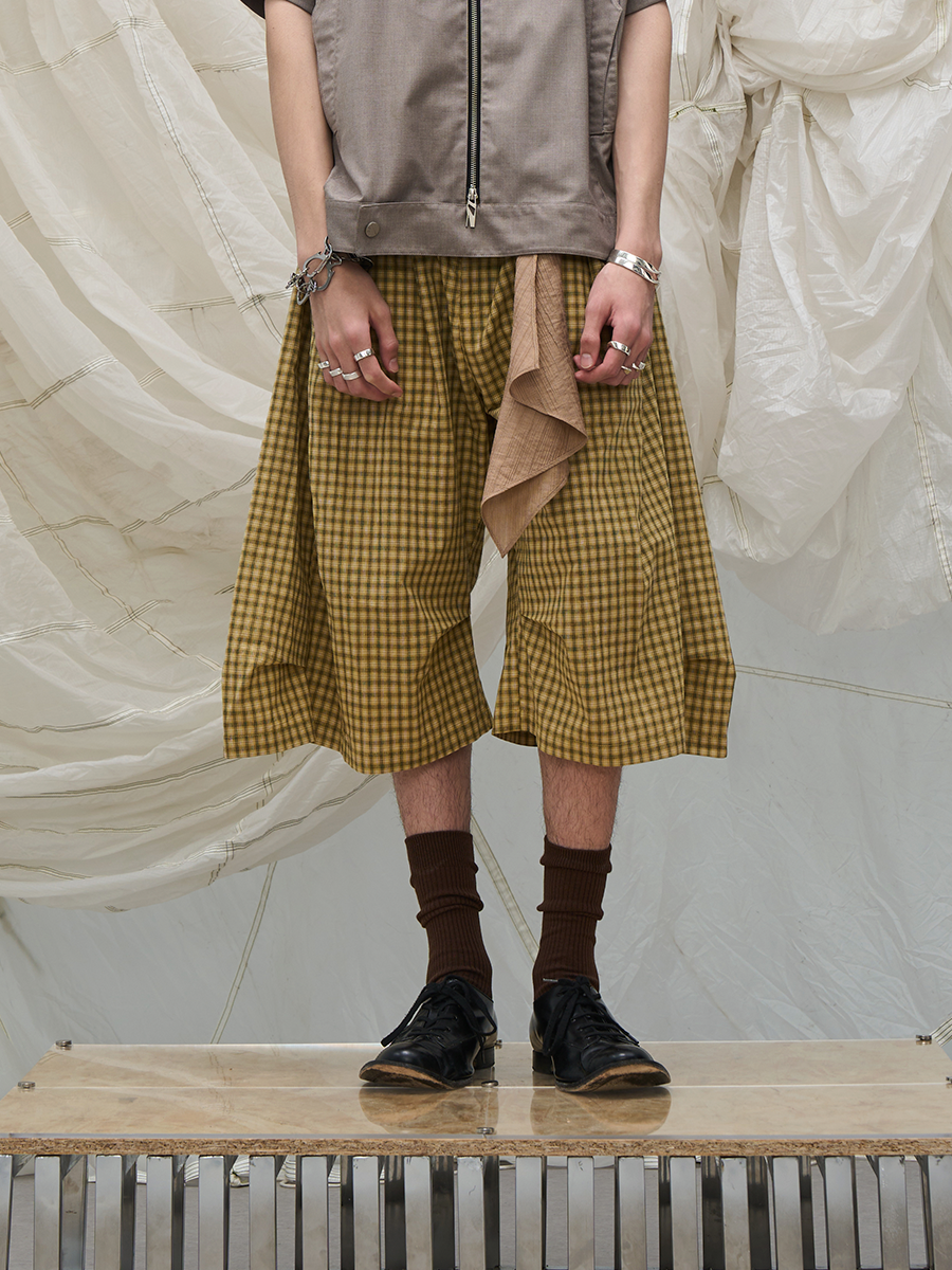 Cropped Check trousers