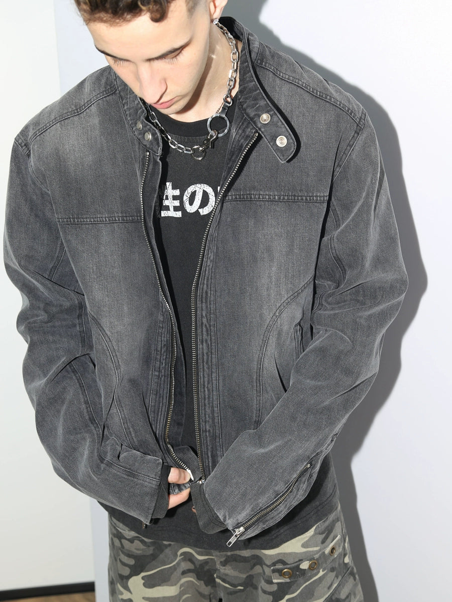 Distressed Heavy Denim Jacket