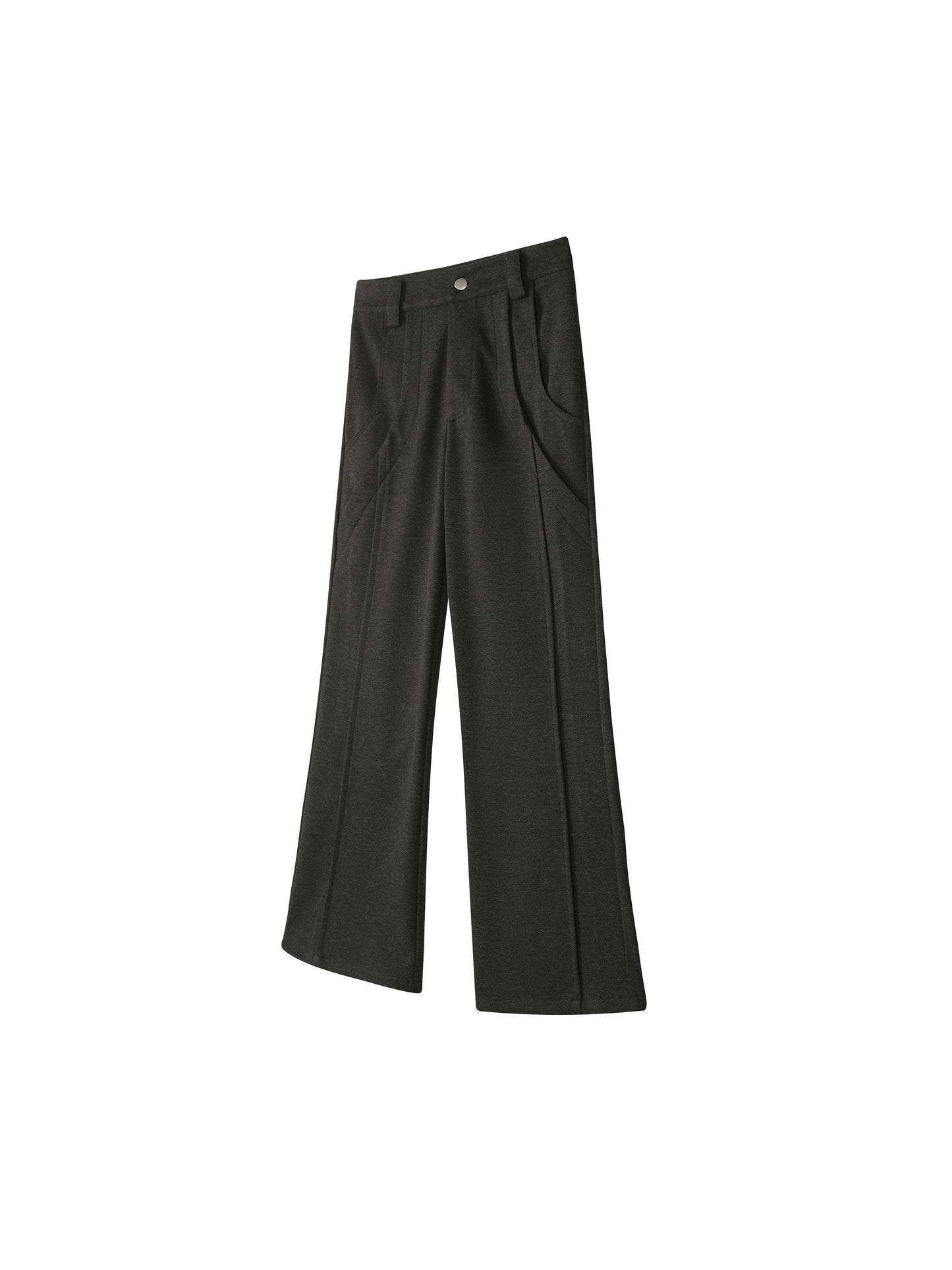 3D woolen pleated trousers