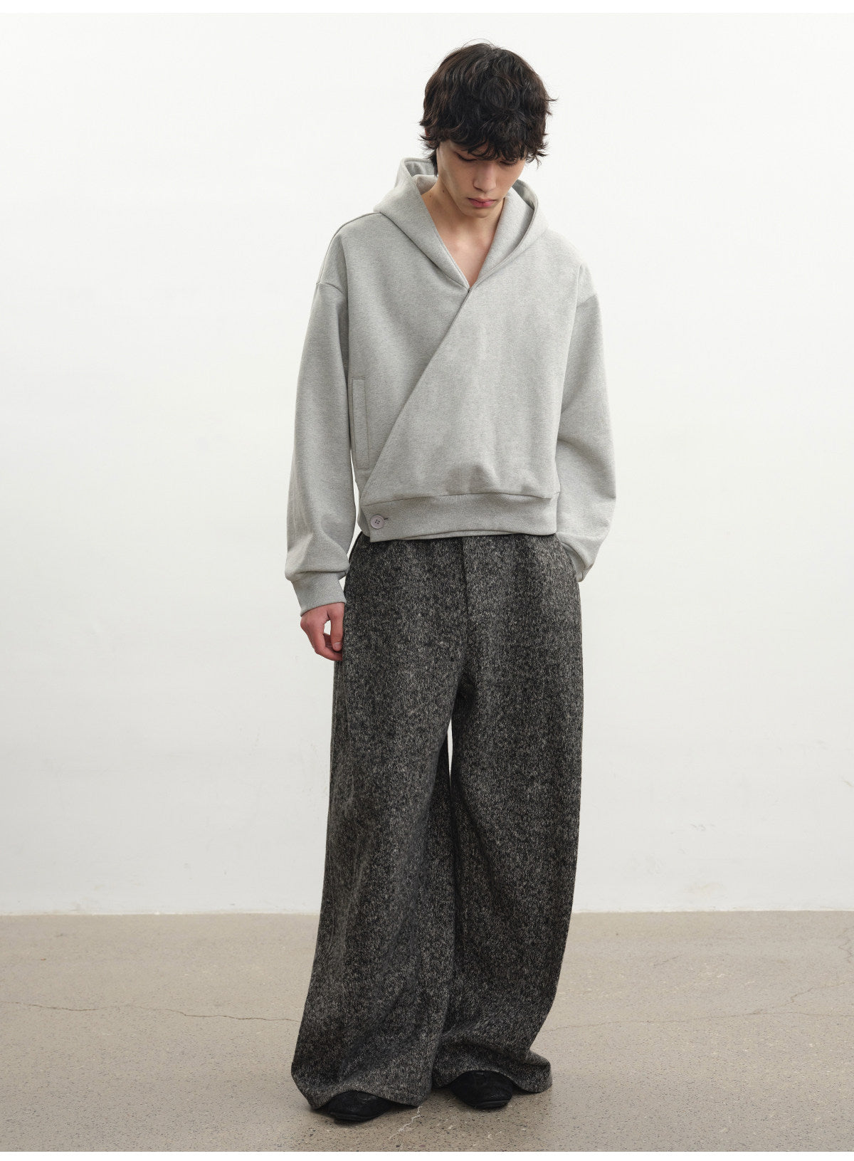 Cross-Collared Hoodie