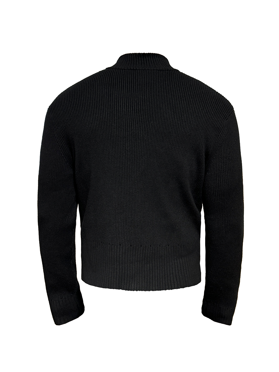 DOUBLE SPLIT DIAGONAL ZIPPER KNIT