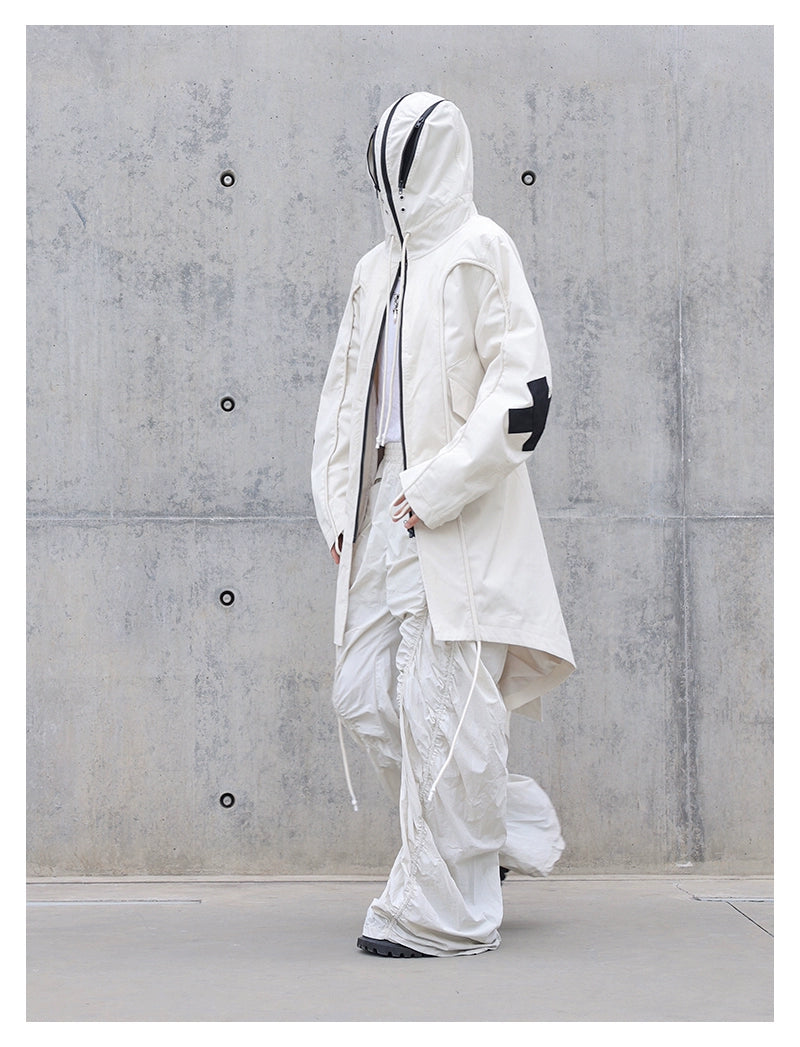 Pleated Spiral Loose Pants White