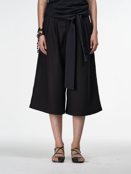 Ribbon pleated Shorts
