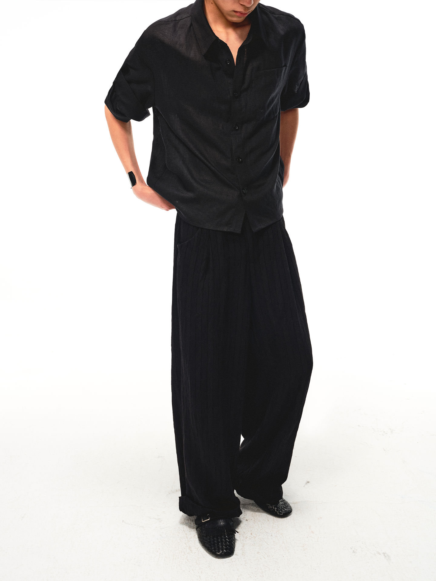 "Pulse" Tencel Linen Rolled Edge Shirt