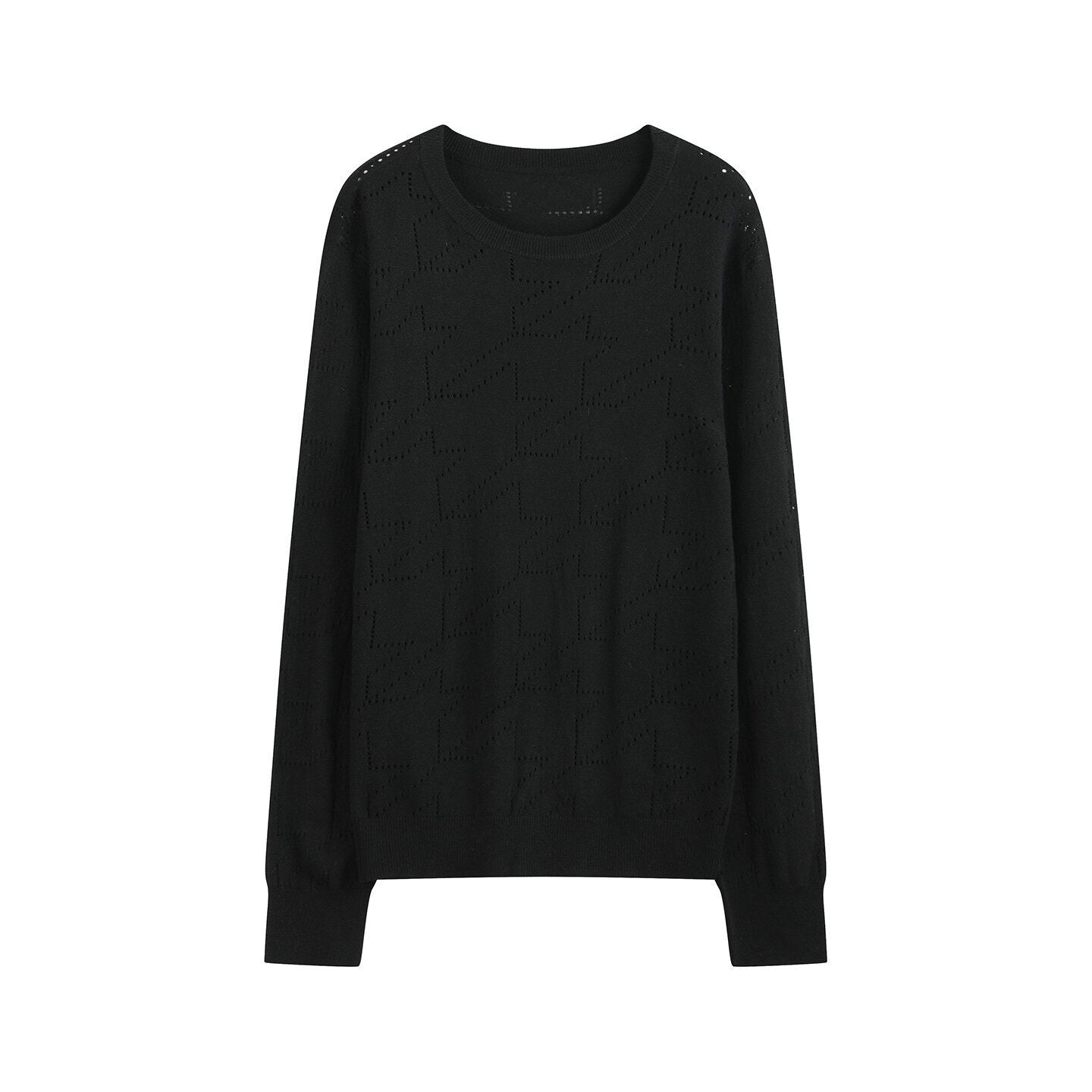 Ebony Black Cut-out Slim Long-Sleeved Sweater
