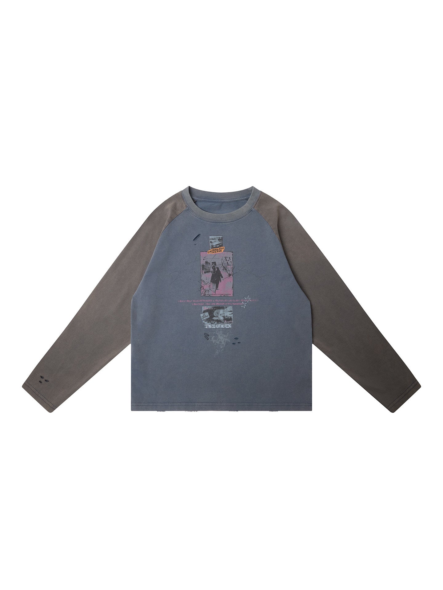 BETRAYAL* distressed wash long sleeve t-shirt