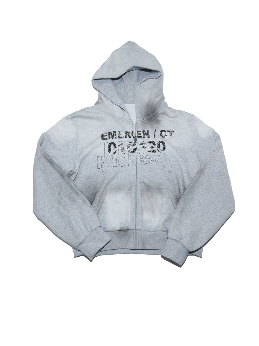 Dirty Wash Embroidery Hoodie
