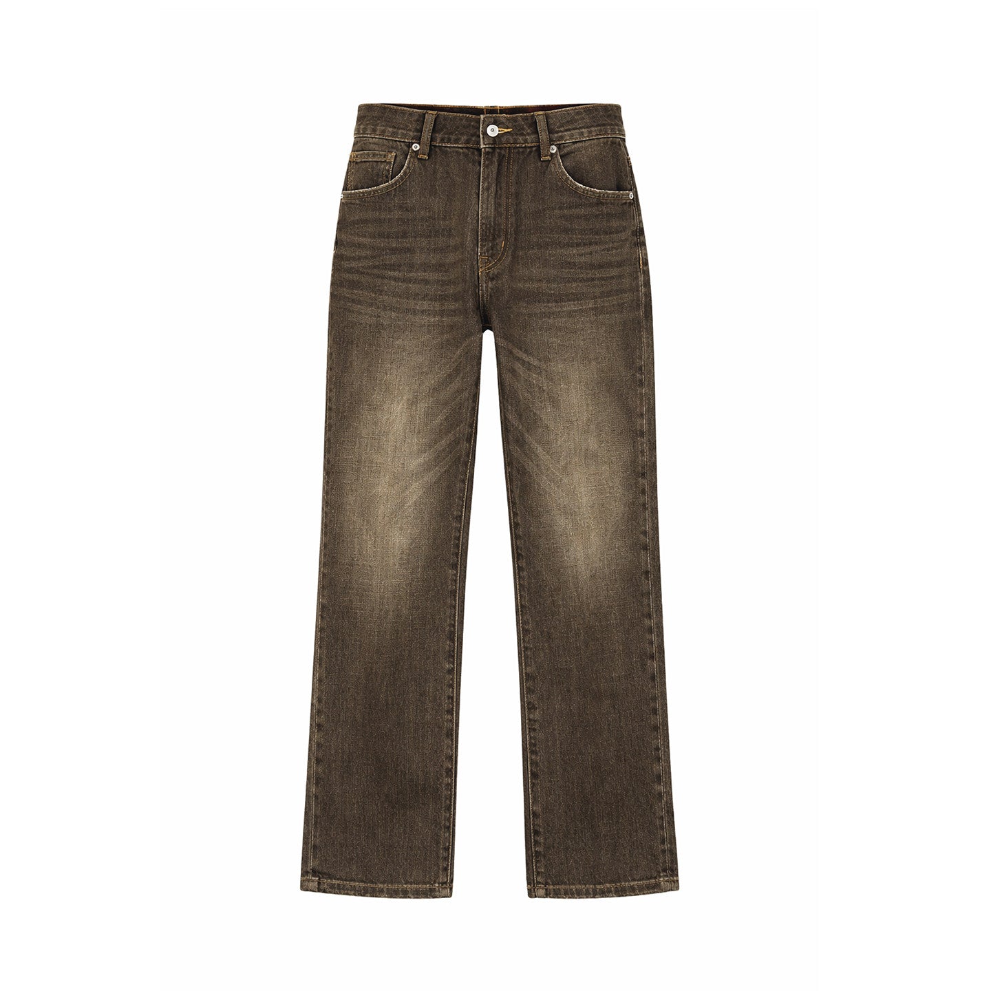 Leather patch jeans