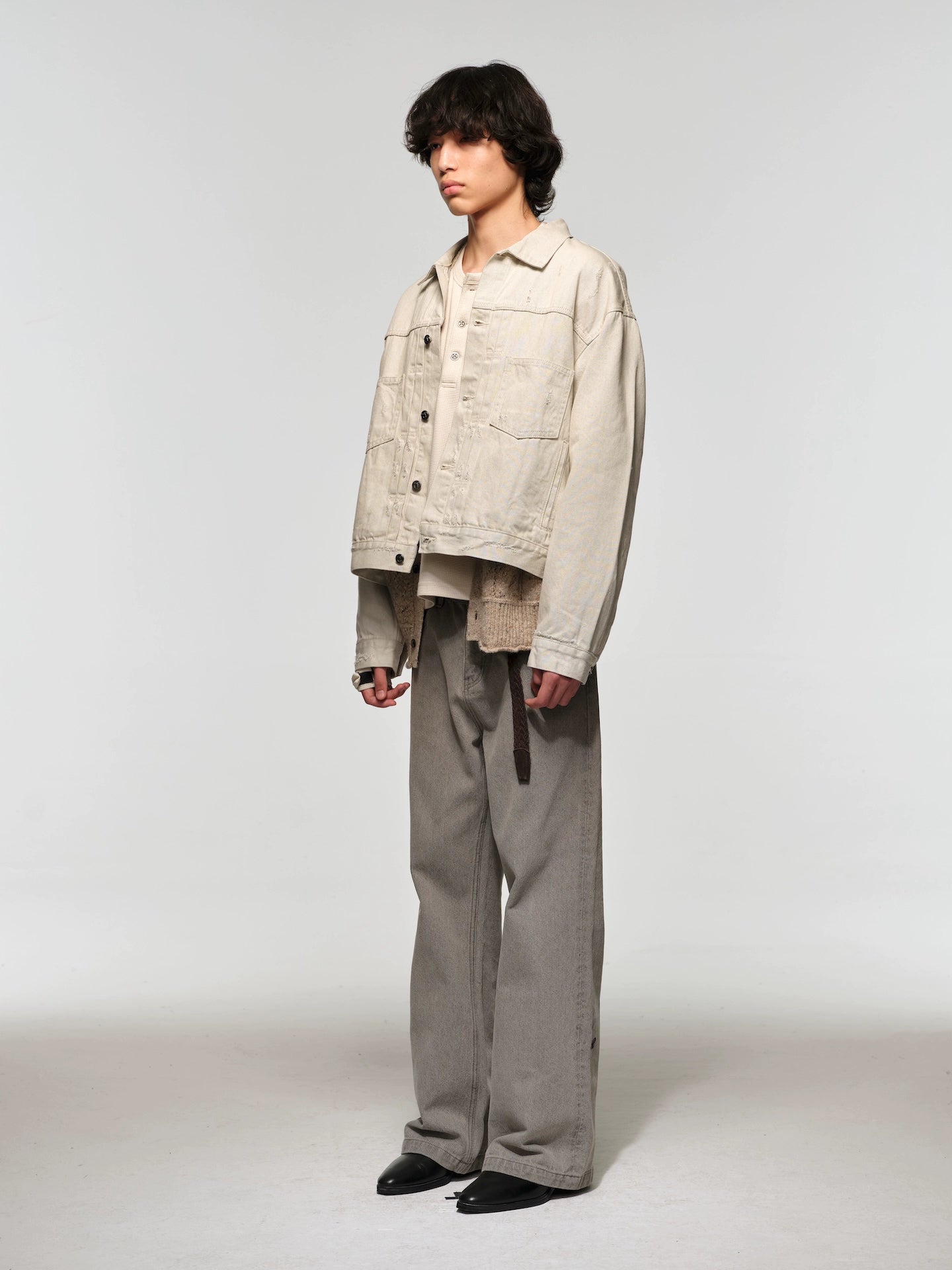 Off-White Two-Tone Vintage Washed Denim Jacket