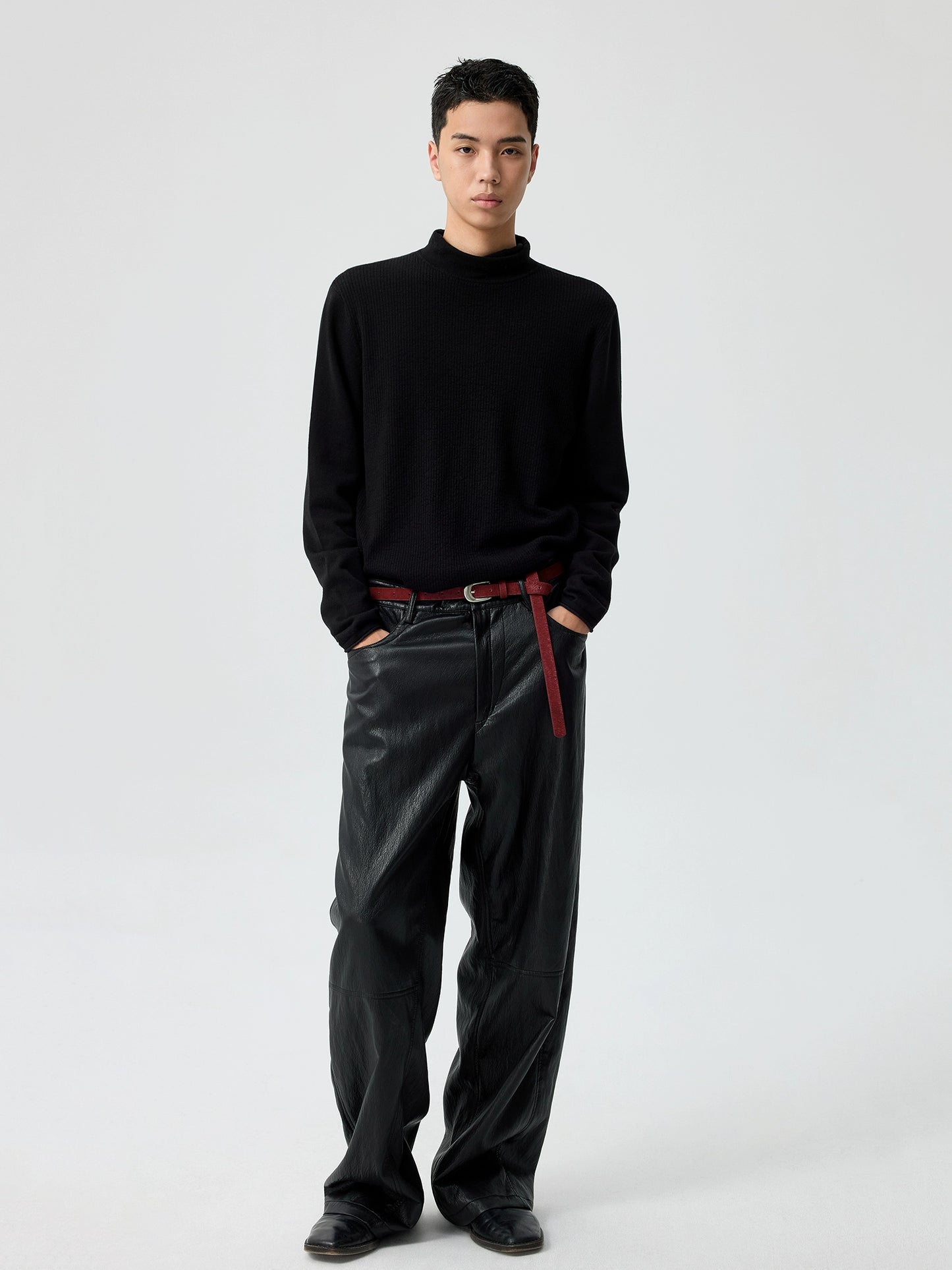 Straight Wire Leather Pants