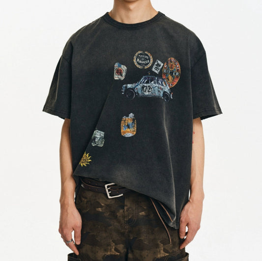 DISTRESSED FADED SHORT SLEEVE T-SHIRT