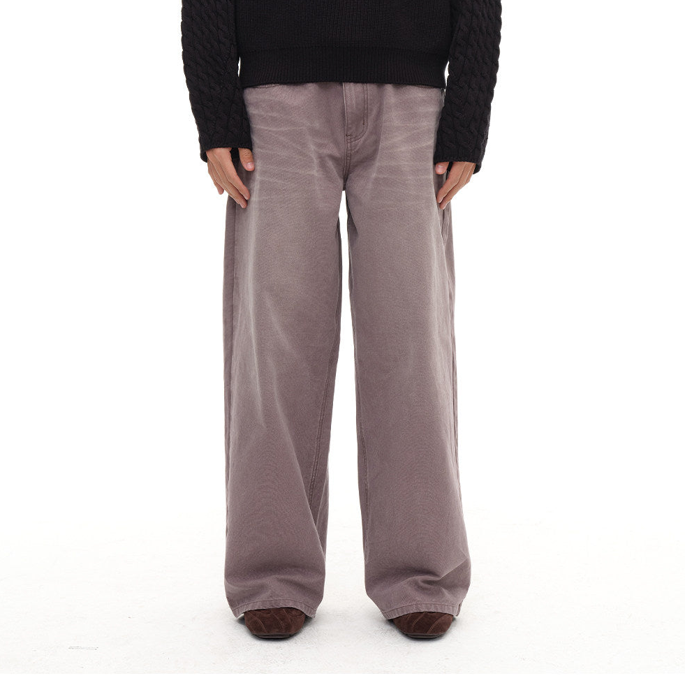 Purple Washed Wide-Leg Jeans