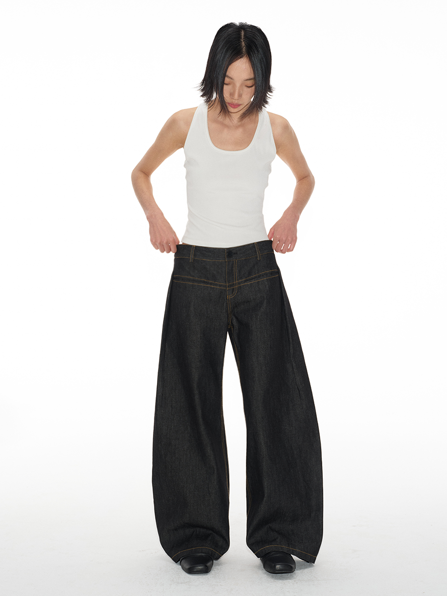 Racer pleated Banana Pants