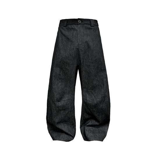 Double-sidestitched wide straight Denim