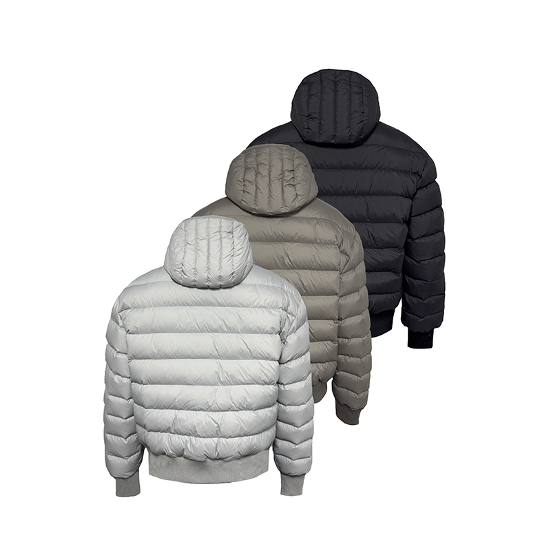 Loose Hooded Pork Rib Down Jacket