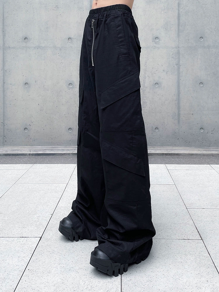 Multi Pocket Wide-Leg Cargo Trousers