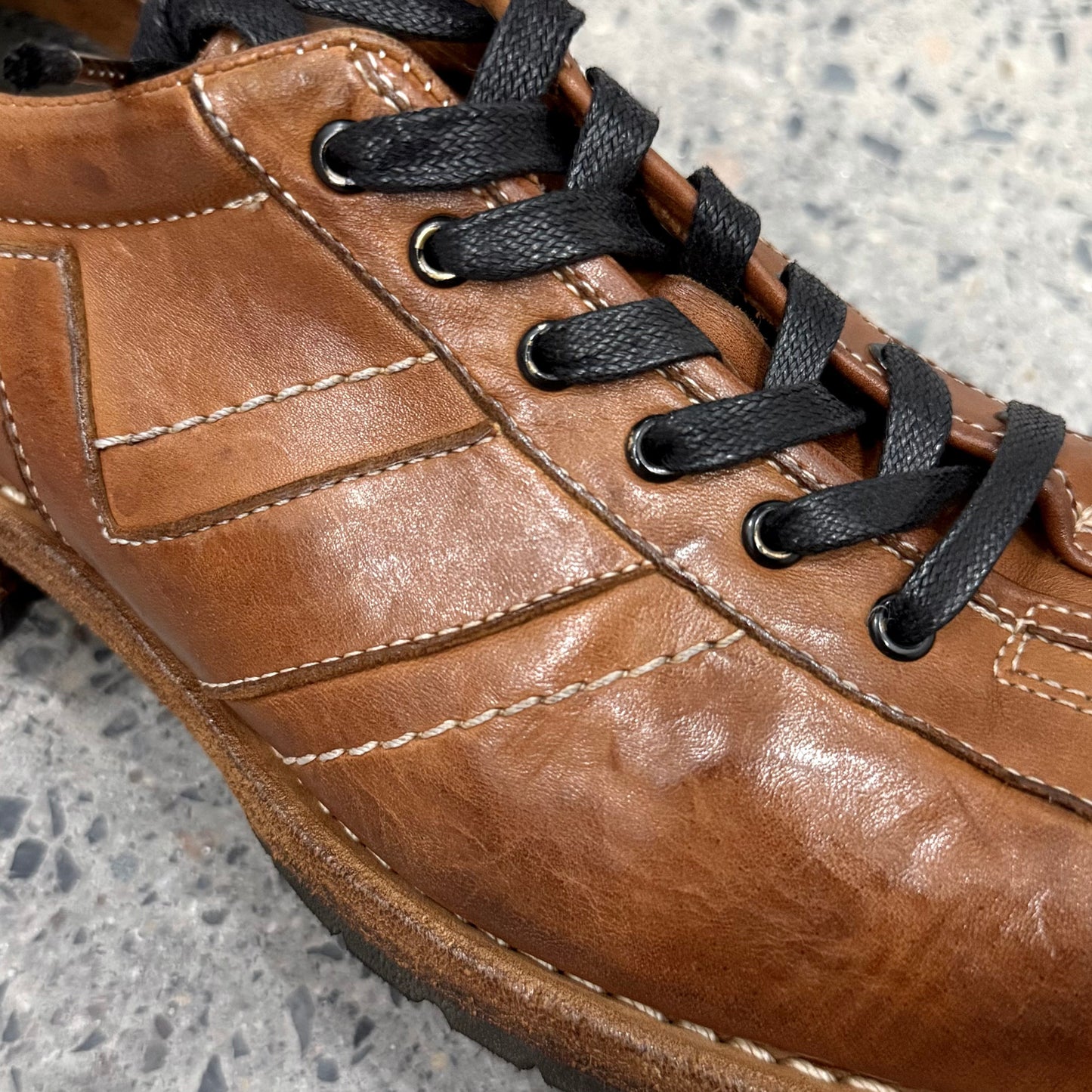 Horse leather lace-up German shoes