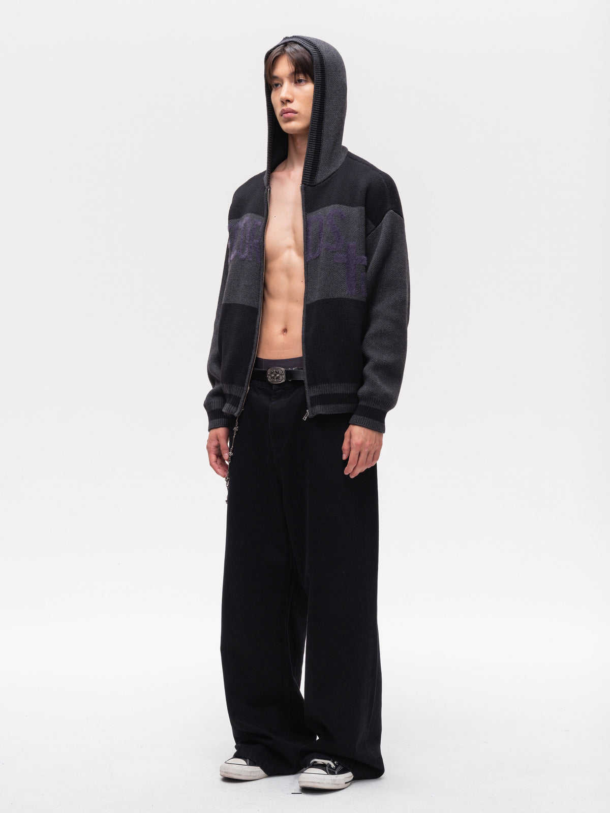 Signal wool knit hoodie