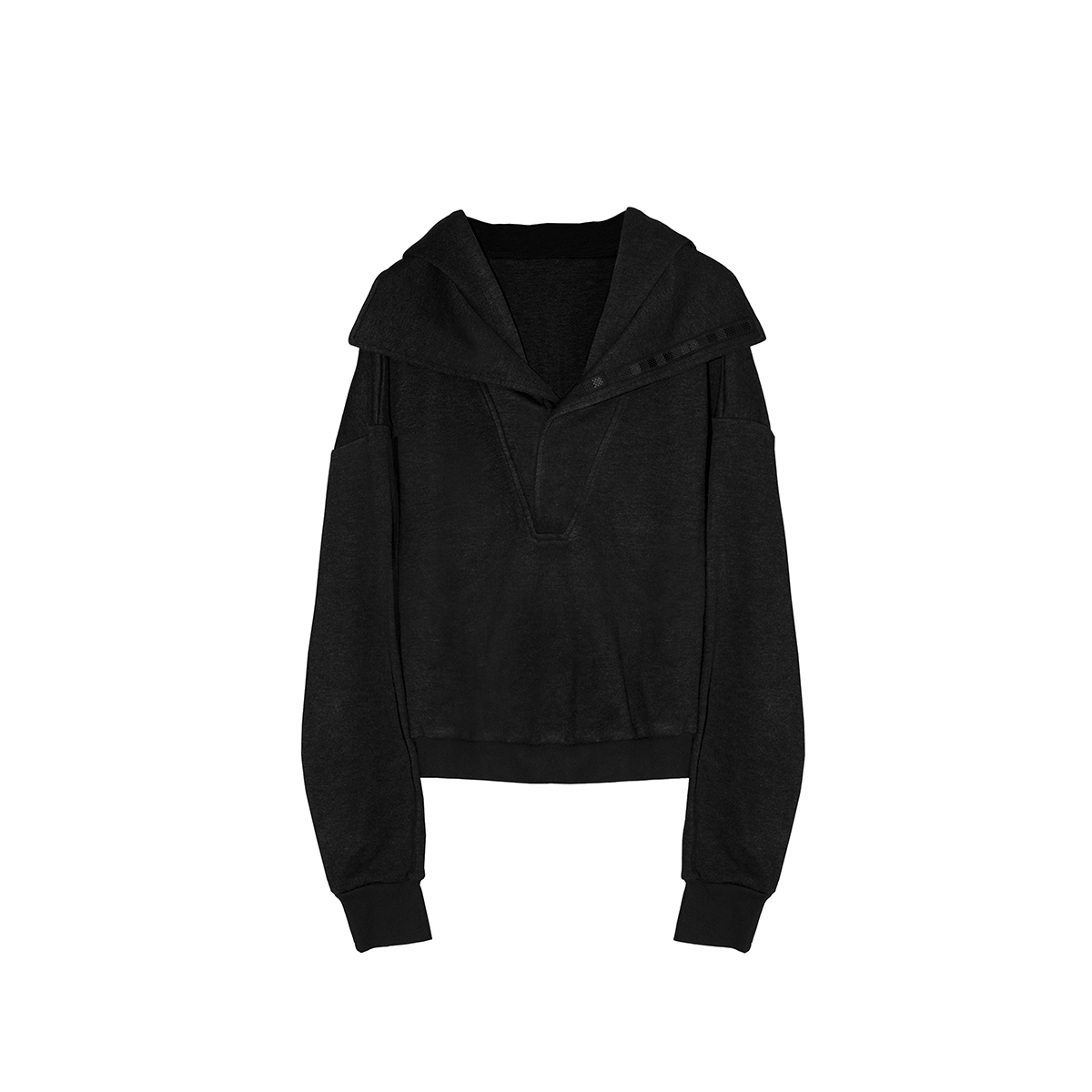 Cropped pullover hooded sweatshirt
