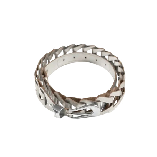 Metallic leather Braided Belt