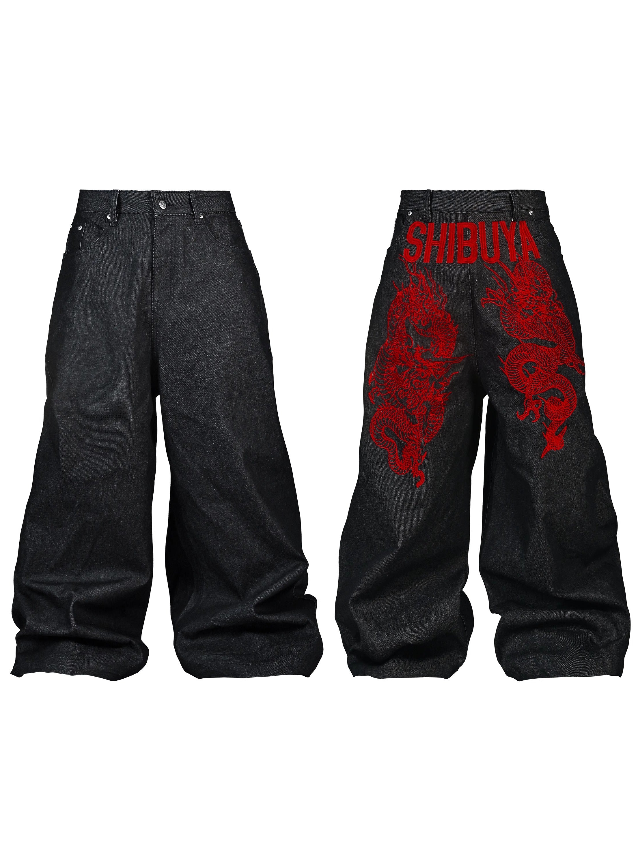 正規店購入 RYE CHASIN パンツ ユニーク レッド SHIBUYA HEAVY INDUSTRIES DRAGON EMBROIDERY REVERSIBLE JEANS – Verist