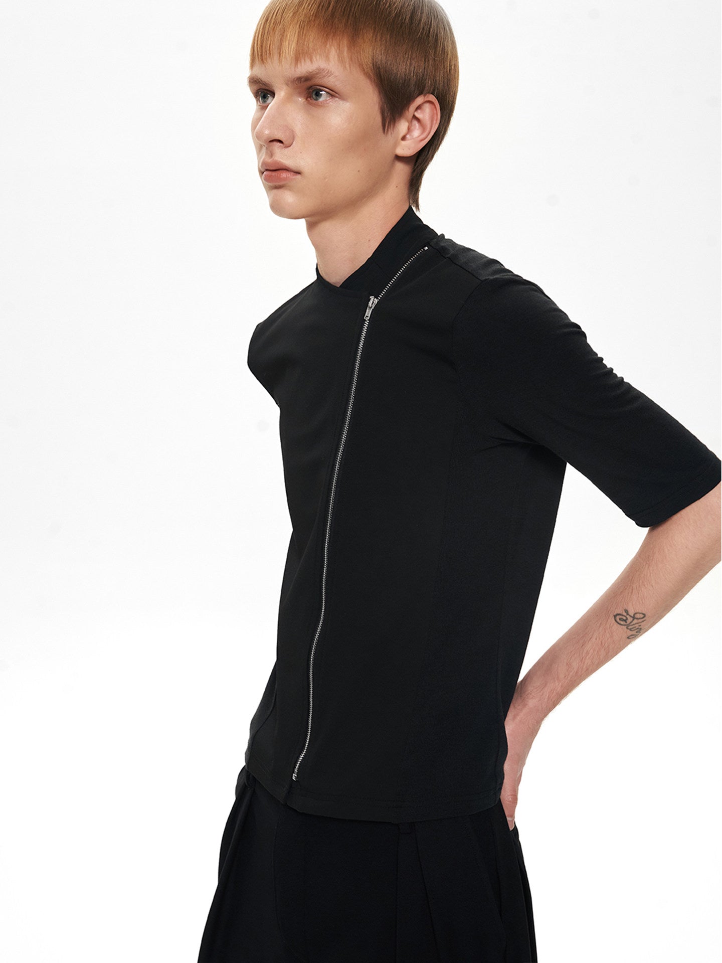 Blackview Stone Paneled Slim Fit Short Sleeve Lapel Shirt