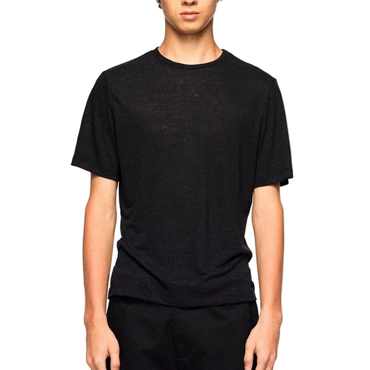 "NOIR VEIL" Linen T-Shirt