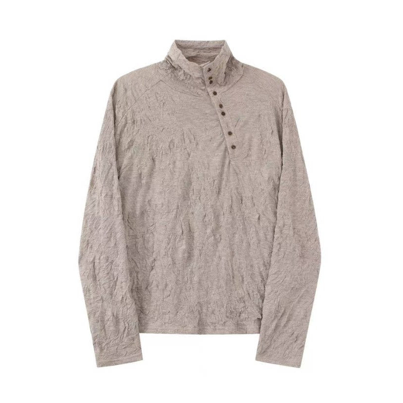 "Violin" pleated long-sleeve base T-shirt