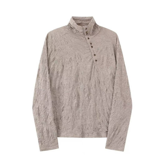 "Violin" pleated long-sleeve base T-shirt
