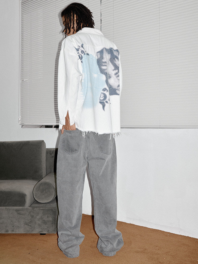 "Lourdes" Destroyed Washed Shirt