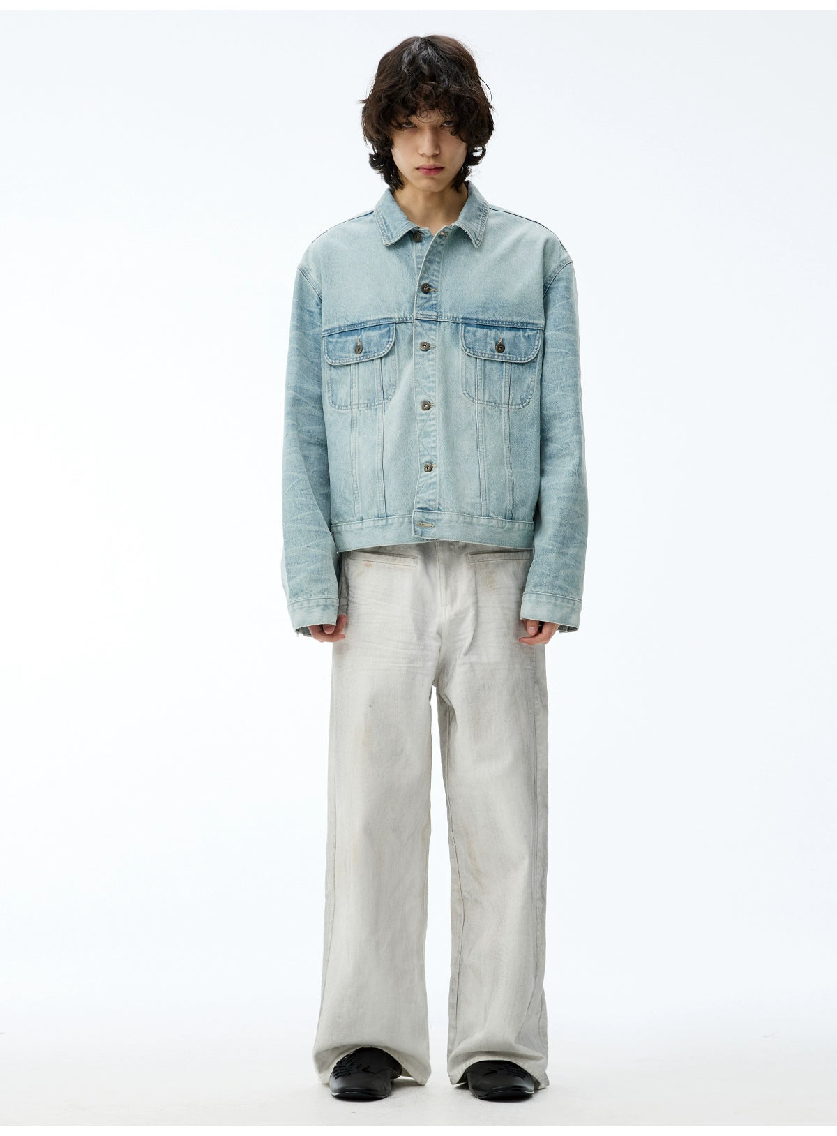 Stained White Cattle Jeans