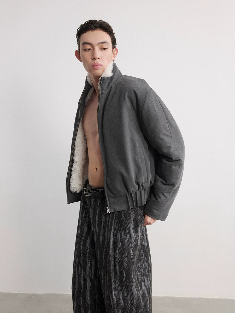 3D Pleated Fur Jacket