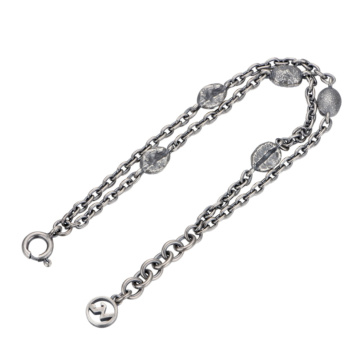 JANENG 925 Silver Stitching Double Layer Bracelet