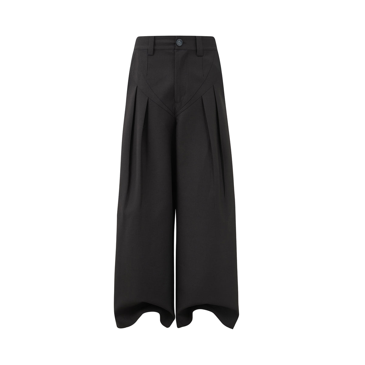 Pleated wide-leg pants