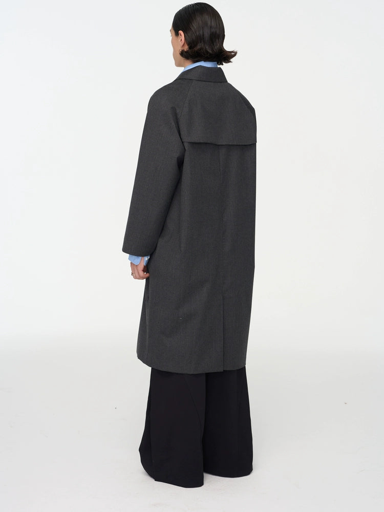 Curved Split Wool Coat