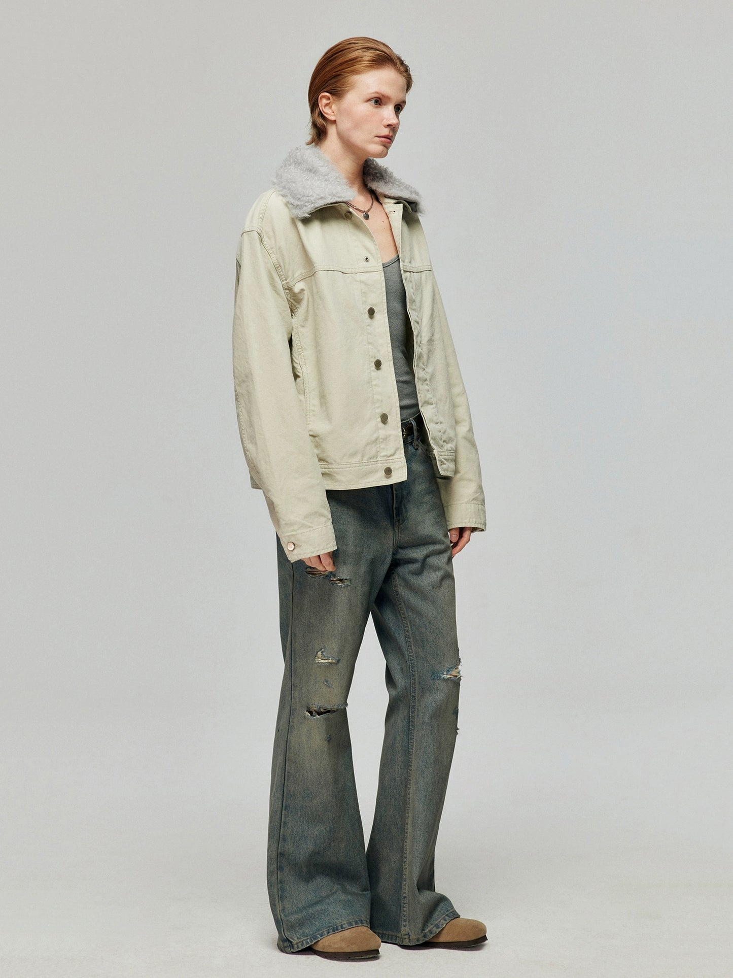 vintage distressed bootcut jeans
