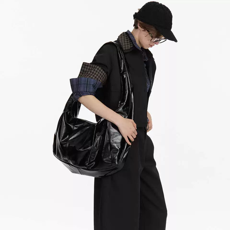 LYUOCHENG Oil Wax Leather Shoulder Bag