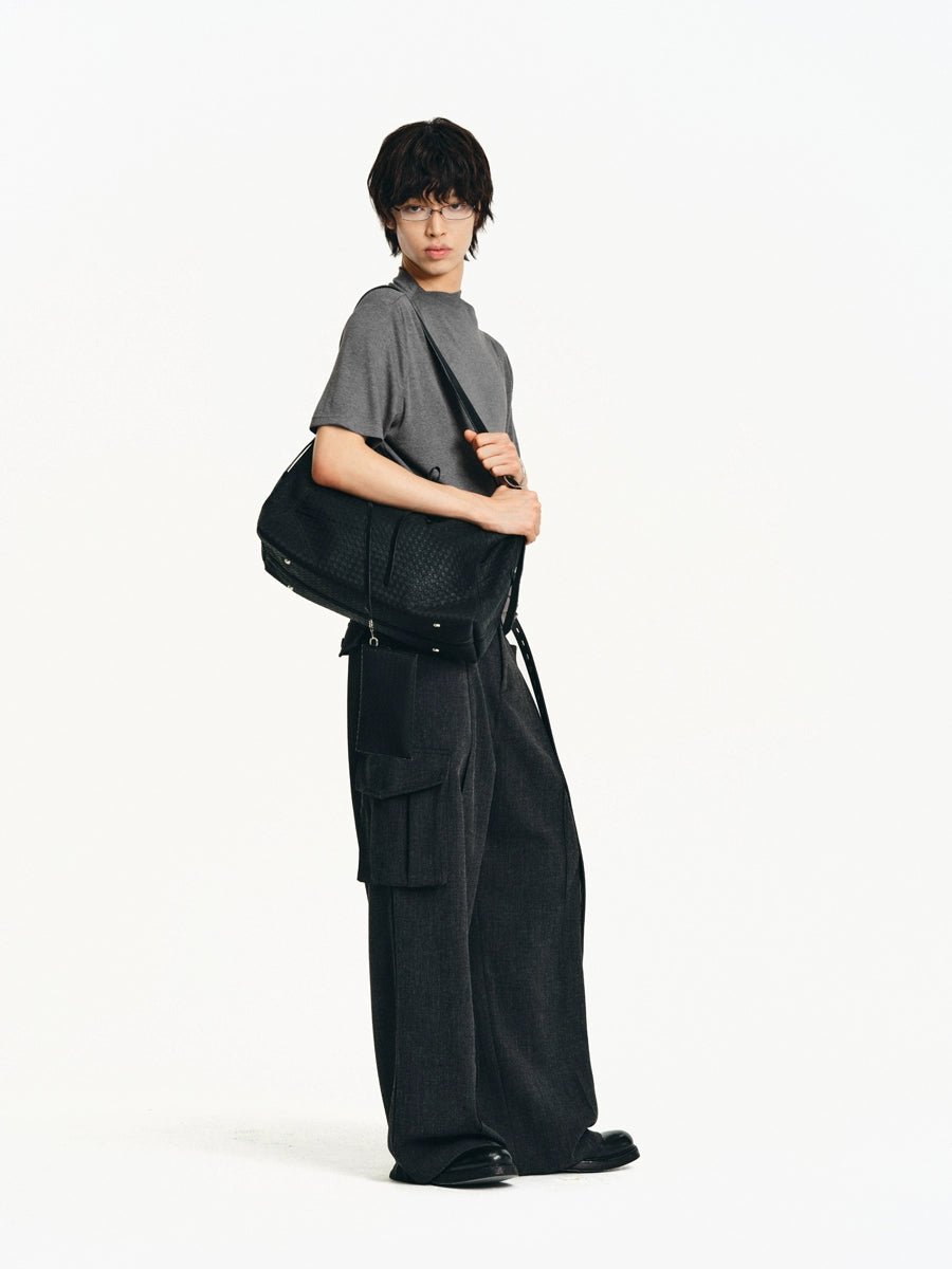 DIAGONAL TURTLENECK SHORT SLEEVE T-SHIRT