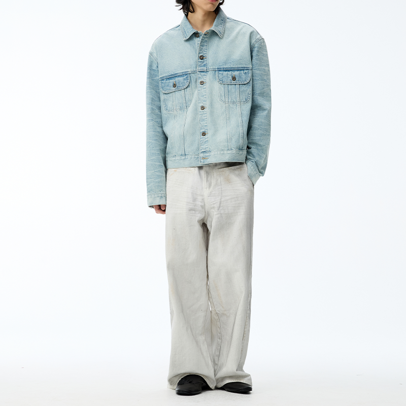 Stained White Cattle Jeans