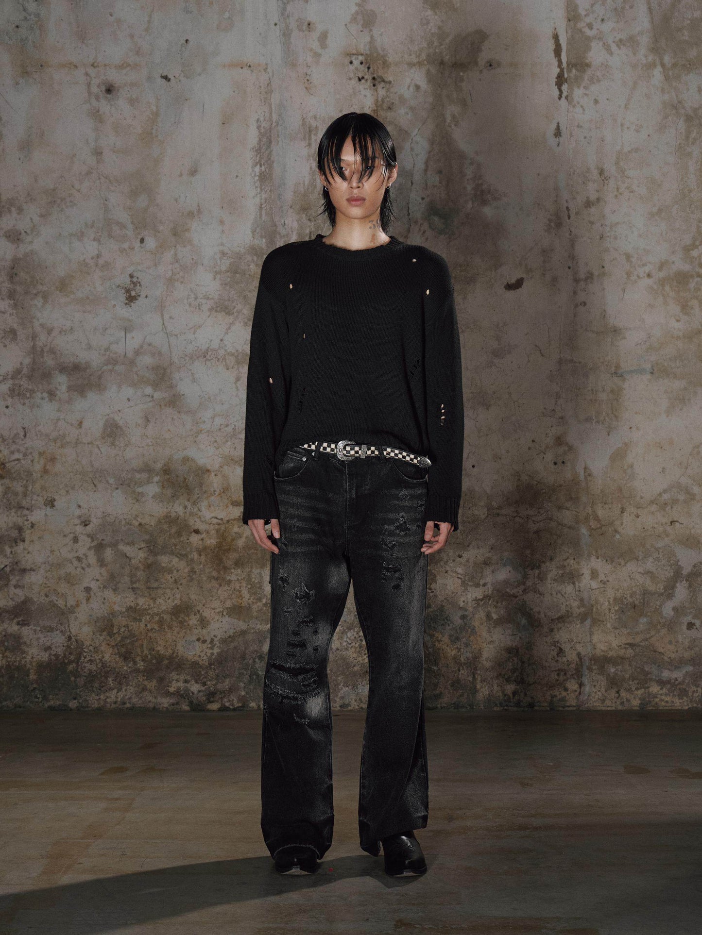 Scarp Crewneck Cropped knit
