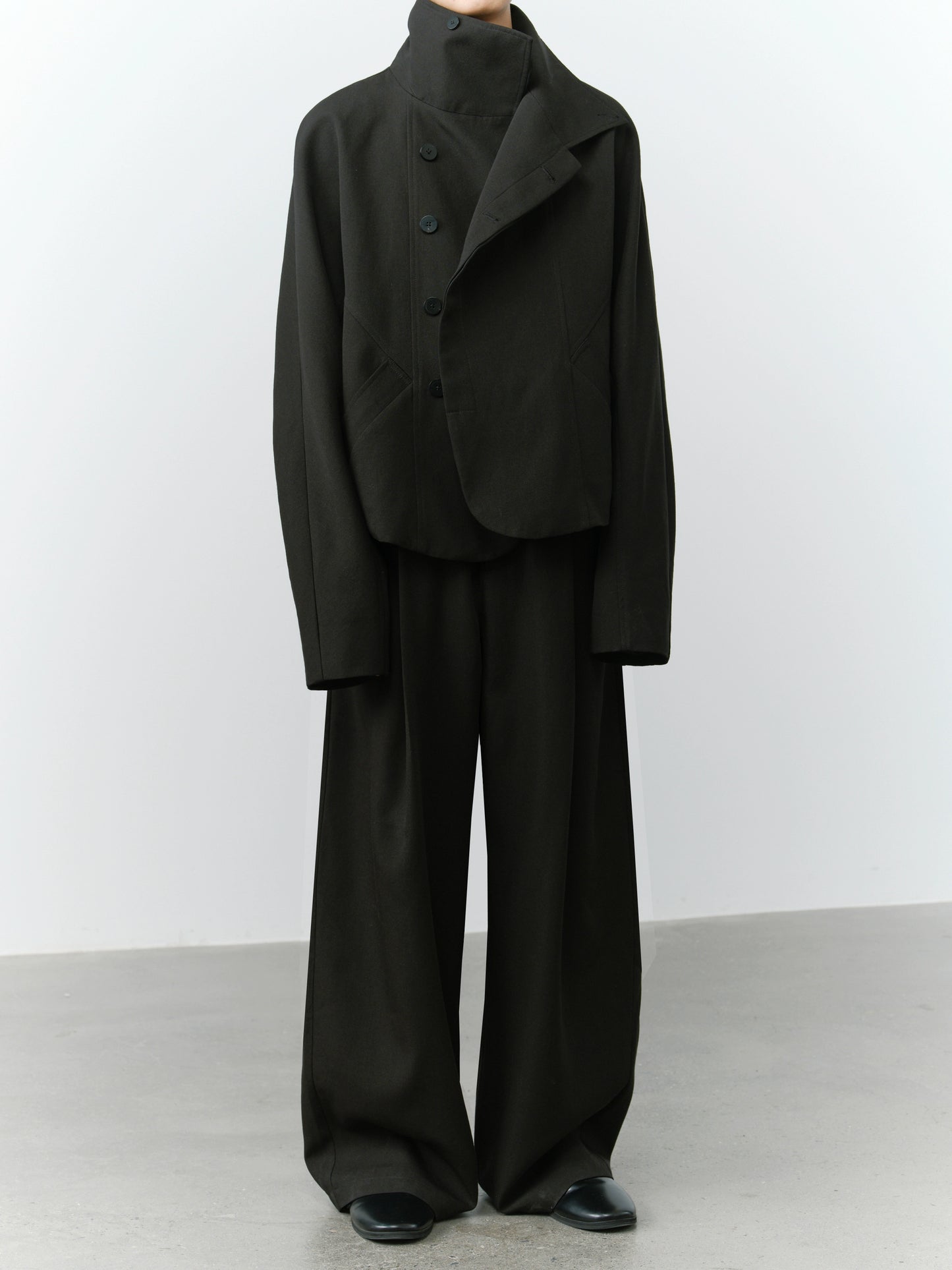 Split Cropped Raglan Sleeve Jacket