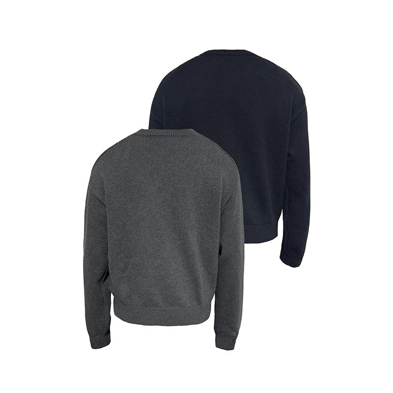 Cable crew neck cardigan