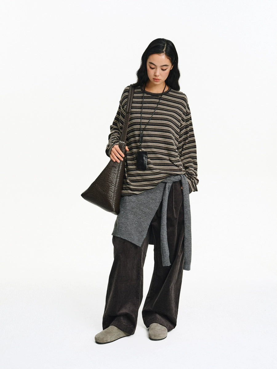 Mountain Texture Crossbody Large Leather Bag