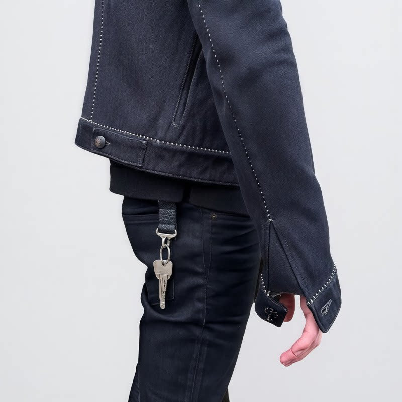 Artisans hand-sewn cow leather keychain