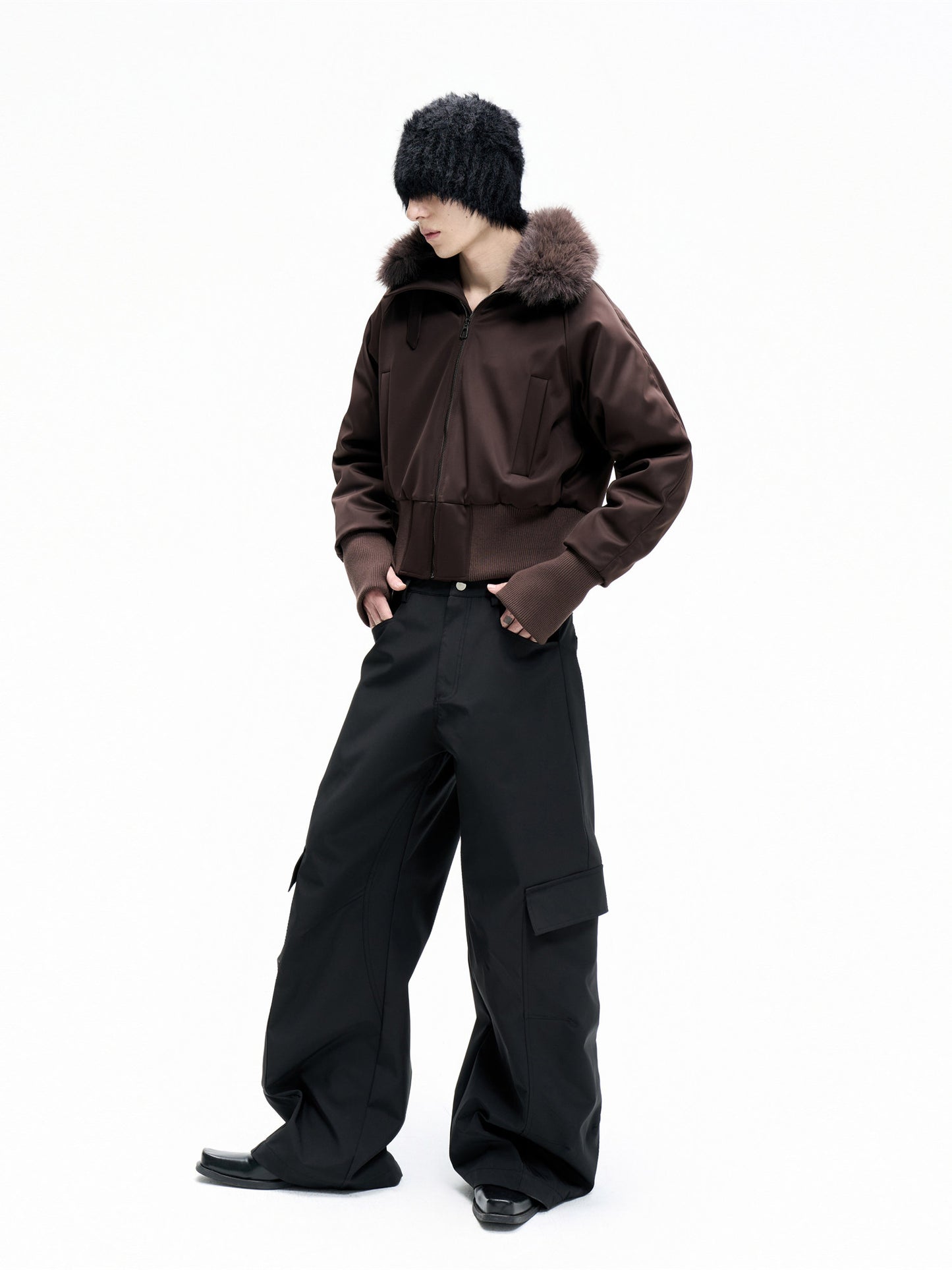 Cropped duck down jacket